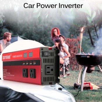 4000W/5000W Car Power Inverter LED DC12/24V to AC110/220V Sine Wave Converter 4 USB Interfaces
