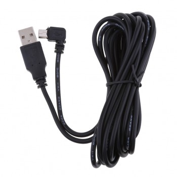 Portable 5V 2A Mini USB Chargers Cable 90 Degrees Right Bend DVR GPS Charging Cable Cars Truck Accessory