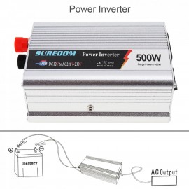 500W Car Inverter DC 12V 24V to AC 220V 110V USB Auto Power Inverter Adapter Charger Voltage Transformer Peak Power 1000W