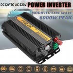 Inverter 12V 220V 6000W Peaks Auto Modified Sine Wave Voltage Transformer Power Inverter Converter Car Charge USB 3000W