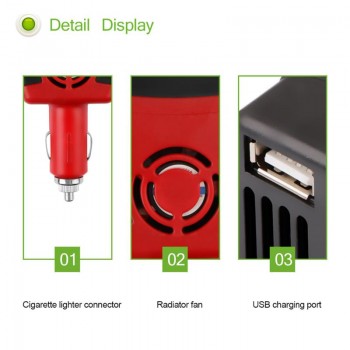 Car Power Inverter 150W 12V DC to 220V AC Converter Adapter Car Voltage Converter Automobiles Inversor with USB Car Charger