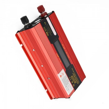 Aluminum Alloy Car Power Inverter Converter 4000W DC12/24V to AC110/220V 4 USB Interfaces LED Digital Display Solar