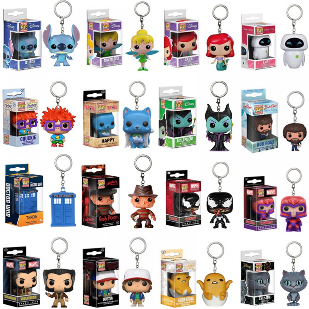 FUNKO POP VENOM STITCH CHUCKIE ARIEL Freddy Krueger pocket POP keychain action figure collection model toys for children gift