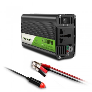 2000W Car Power Inverter Converter DC 12V to AC 220V Modified Sine Wave Power Intelligent Temperature Control USB Charger