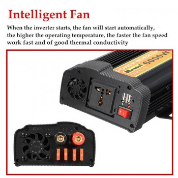 Solar Power Inverter 2000/6000/8000/12000W Peaks 12V 220V Modified Sine Wave Voltage Transformer Converter Car Charge USB