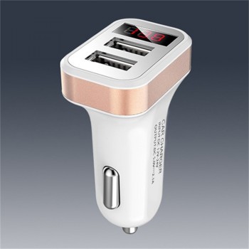 Willtoo 5V 2.1A 2-Port USB Car Charger LED Screen Car Adapter Voltage Display For iPhone Samsung Tablet Quick Charger durable