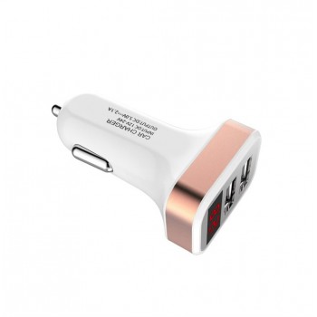 Willtoo 5V 2.1A 2-Port USB Car Charger LED Screen Car Adapter Voltage Display For iPhone Samsung Tablet Quick Charger durable