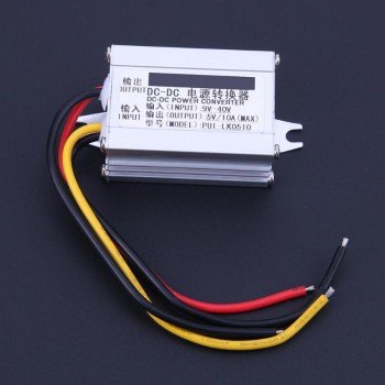 Aluminum Shell Car DC-DC Power Converter 9V-40V to 5V 10A Max Vehicle Charger Power Supply Inverter Step Down Buck Module