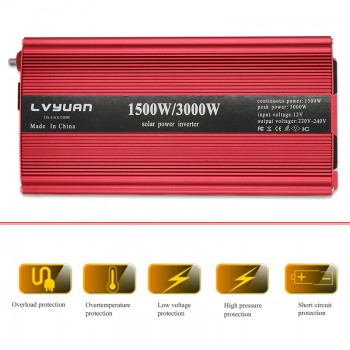 Car Power Inverter DC 12V to AC 230V 3000W Vehicle dual USB Adapter Converter Car Inverter Power Supply Switch On-board Charger