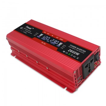 6000W Peak 6000Watt DC 12V/24V to AC 220V 230V 240V Auto Inverter LCD Display Power Inverter EU/ Universal Outlet with Cigarette