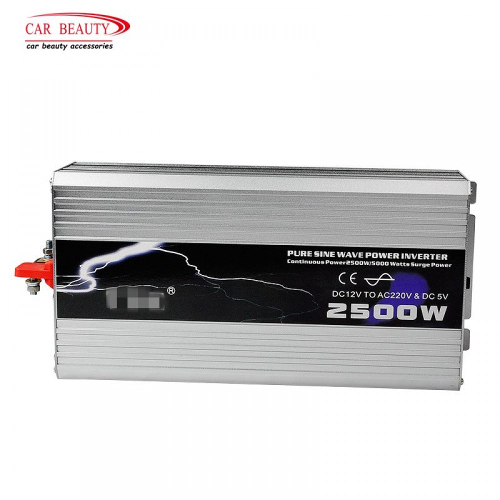 2019 2500W Power Inverter DC 12V TO AC 220V Pure Sine Wave USB Solar Car Power Inverter Peak Power Free Shipping