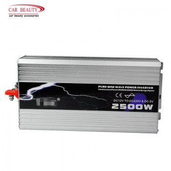 2019 2500W Power Inverter DC 12V TO AC 220V Pure Sine Wave USB Solar Car Power Inverter Peak Power Free Shipping