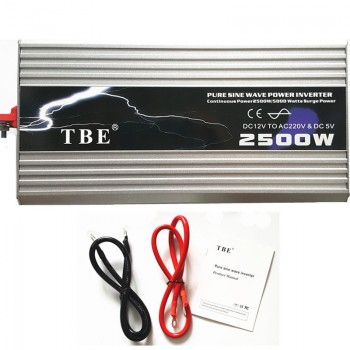 2019 2500W Power Inverter DC 12V TO AC 220V Pure Sine Wave USB Solar Car Power Inverter Peak Power Free Shipping