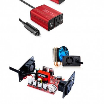 1pc 150W Power Converter Car Inverter 12V DC To 220V AC Power Adapter Converter Auto Car Power Supply With EU Plug - Red