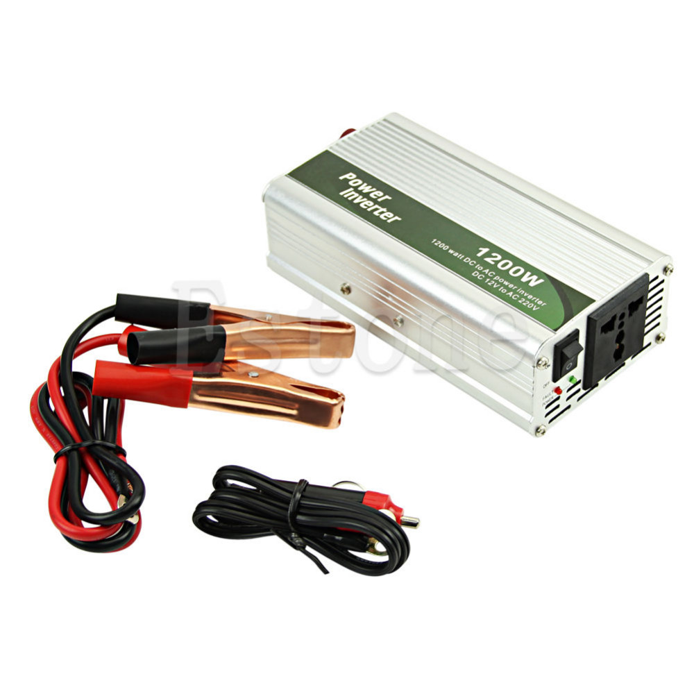 Free shipping 1200W DC 12V to AC 220V Car Power Inverter Charger Converter For Electronic Power Efficiency Auto Car