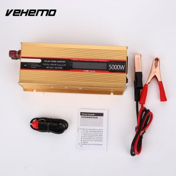 Vehemo 5000W Peak LED Display Power Inverter Transformer Car Inverter Car Converter Aluminium Alloy High Performance