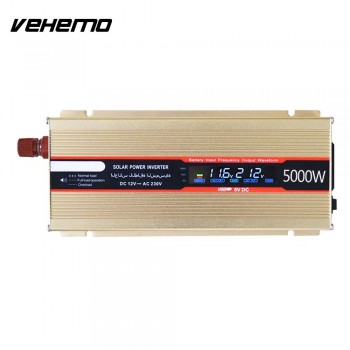 Vehemo 5000W Peak LED Display Power Inverter Transformer Car Inverter Car Converter Aluminium Alloy High Performance
