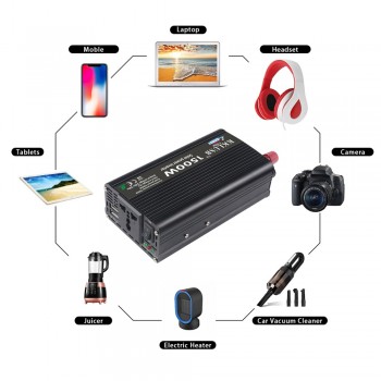 1500 W Car Inverter DC 12 V To AC 220 V Charger Converter Sturdy and Durable Vehicle Power Over-voltage protection Supply Switch