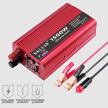 1500 W Car Inverter DC 12 V To AC 220 V Charger Converter Sturdy and Durable Vehicle Power Over-voltage protection Supply Switch