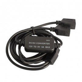 12V to 5V 3A 15W Double USB Female Socket DC-DC Buck Converter Step Down Module Car Charger Converter Aux Cable Cord Wire