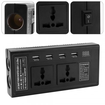 BORUiT 200W Car Inverter DC 12V To AC 220V with 4 USB Socket Charger Auto Cigarette Lighter Automobiles Car-styling Accessories