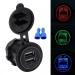WUPP Universal  Motorcycle Car 5V 3.1A Dual USB Charger Socket Adapter Power Outlet for 12V 24V  for phone Waterproof Durable
