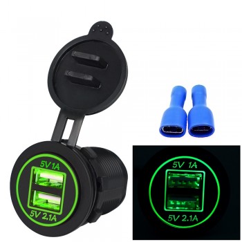 WUPP Universal  Motorcycle Car 5V 3.1A Dual USB Charger Socket Adapter Power Outlet for 12V 24V  for phone Waterproof Durable