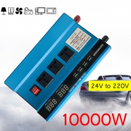 Voltage Transformer PEAK 10000W Car Solar Power Inverter DC12/ 24V to AC220V Sine Wave USB Converter Efficiency Circuit Protect
