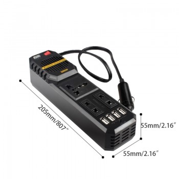 200W Car 4 Port USB 12V DC to AC 220V Vehicle Power Inverter Adapter Converter