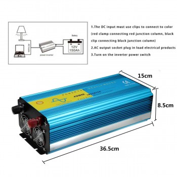 6000W DC12/24V To 220V Pure Sine Wave Caravan Watt Power Inverter Car Camping Insurance Light Weight Intelligent Control Buzzer
