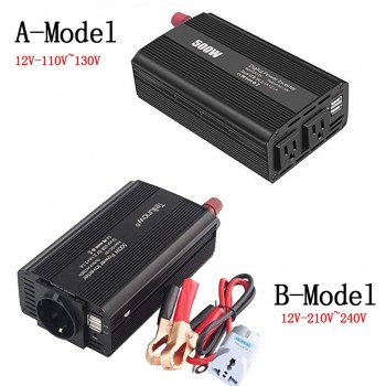 500W Auto Power Inverter DC 12V To AC 110V/220V  Car Converter With 4.2A Dual Usb And 2 Ac Outlets For Smartphones, Tablet