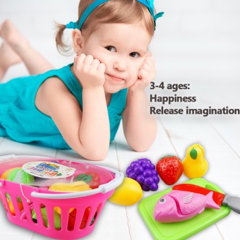 12-23PCS Children Kitchen Pretend Play Toys Cutting Fruit Vegetable Food Miniature Play Do House Education Toy Gift for Girl Kid