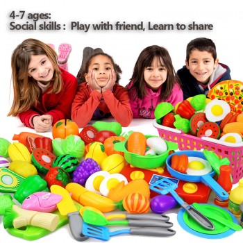 12-23PCS Children Kitchen Pretend Play Toys Cutting Fruit Vegetable Food Miniature Play Do House Education Toy Gift for Girl Kid