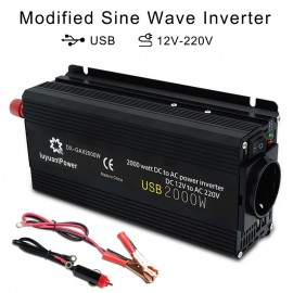 2000w 12v to 220v  Europe socket power inverter modified sine wave inverter dual usb  inverter transformer power dc car inverter