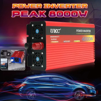 4000W/8000W Modified Sine Wave Power Inverter 12V to AC 230V Car Caravan Camping