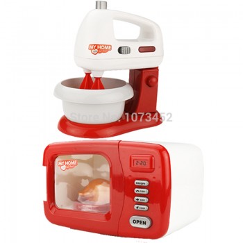Simulation pretend play set coffee machine amp; eggbeater maciheamp;juice machine amp;microwave oven amp;vocuum cleaner toys brinquedo nina