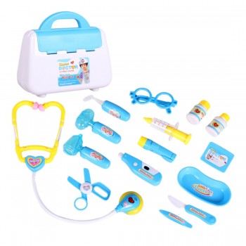 15Pcs Pretend Play Emulational Toy Kit Doctor Echometer Set with Sound Light Education Toys for Children Developing Interest