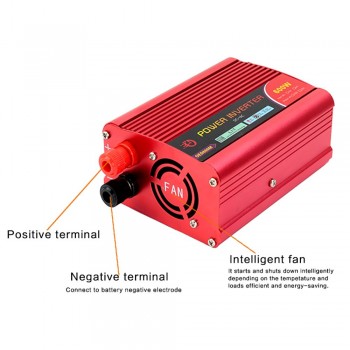 AOSHIKE Car Inverter Modified Sine Wave Car Inverter 12V to 110V 220V 600W Red USB Port Car 50HZ Car Charger Voltage Transformer