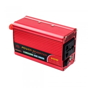 AOSHIKE Car Inverter Modified Sine Wave Car Inverter 12V to 110V 220V 600W Red USB Port Car 50HZ Car Charger Voltage Transformer