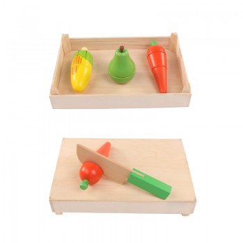 Logwood Wooden classic game simulation kitchen series toys Cutting Fruit and Vegetable Toys Montessori Early education gifts