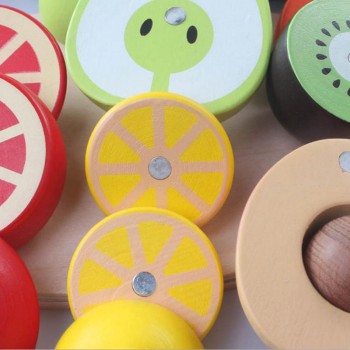 Logwood Baby Wooden toys Pretend Play kitchen toys cutting Fruit and Vegetable education food toys for kid Mother garden childre