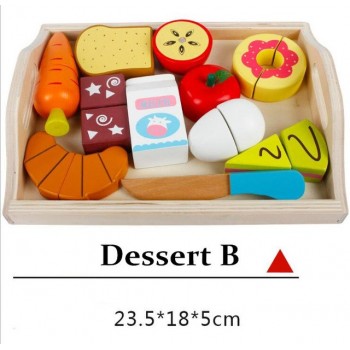 Logwood Baby Wooden toys Pretend Play kitchen toys cutting Fruit and Vegetable education food toys for kid Mother garden childre