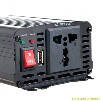 Solar Continuous Inverter 12V DC To 220V AC Modified Sine Wave Converter Car Inverter Power Switch On-board Charger