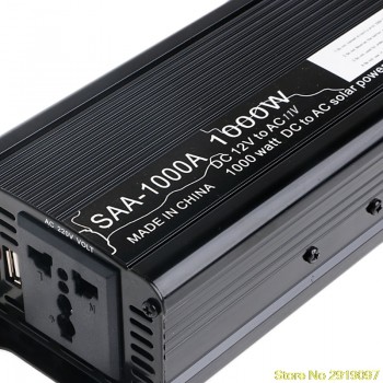 Solar Continuous Inverter 12V DC To 220V AC Modified Sine Wave Converter Car Inverter Power Switch On-board Charger