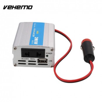 200W Car Power Inverter USB Converter DC 12V To AC 220V w/Adapter Plug Compact*