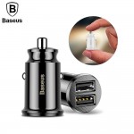 Baseus Mini USB Car Charger For Xiaomi Samsung S8 iPhone Tablet GPS 3.1A Fast Charger Dual USB Car Phone Charger Adapter in Car