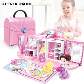 Finger Rock Kids Pretend Play Kitchen Toys Set Secure Lock Princess Handbag Kits With Light amp; Sound Christmas Gift Toys For Girl