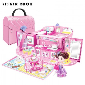 Finger Rock Kids Pretend Play Kitchen Toys Set Secure Lock Princess Handbag Kits With Light amp; Sound Christmas Gift Toys For Girl