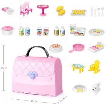 Finger Rock Kids Pretend Play Kitchen Toys Set Secure Lock Princess Handbag Kits With Light amp; Sound Christmas Gift Toys For Girl