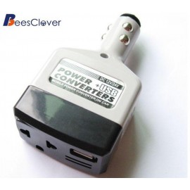 BEESCLOVER Car Cigarette Lighter Socket Power+USB Converter Car Power Converter Inverter 12V/24V for 220V Adapter Charger